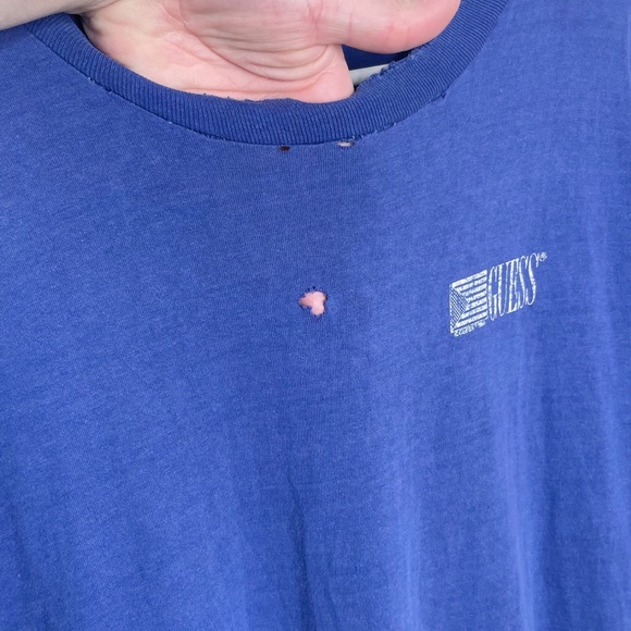 Vintage Guess 80s Guess Georges Marciano 1989 NAUTIQUE T Shirt Blue Size Large - Picture 3 of 8